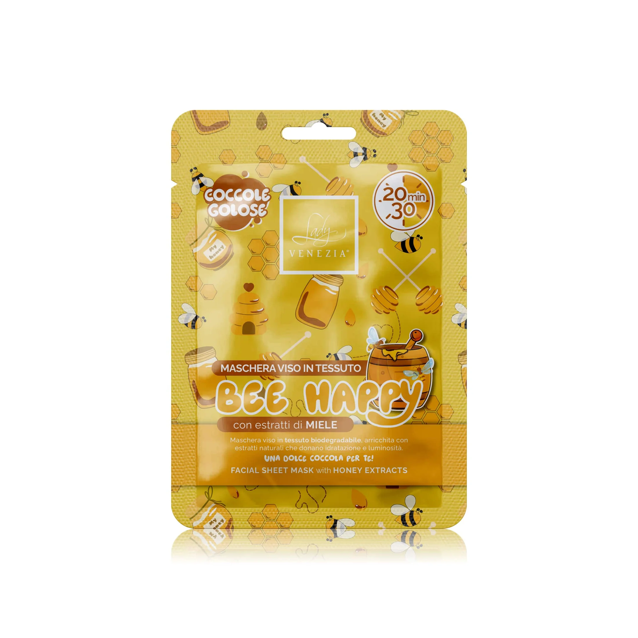 Lady Venezia bee happy veido kaukė, 1vnt