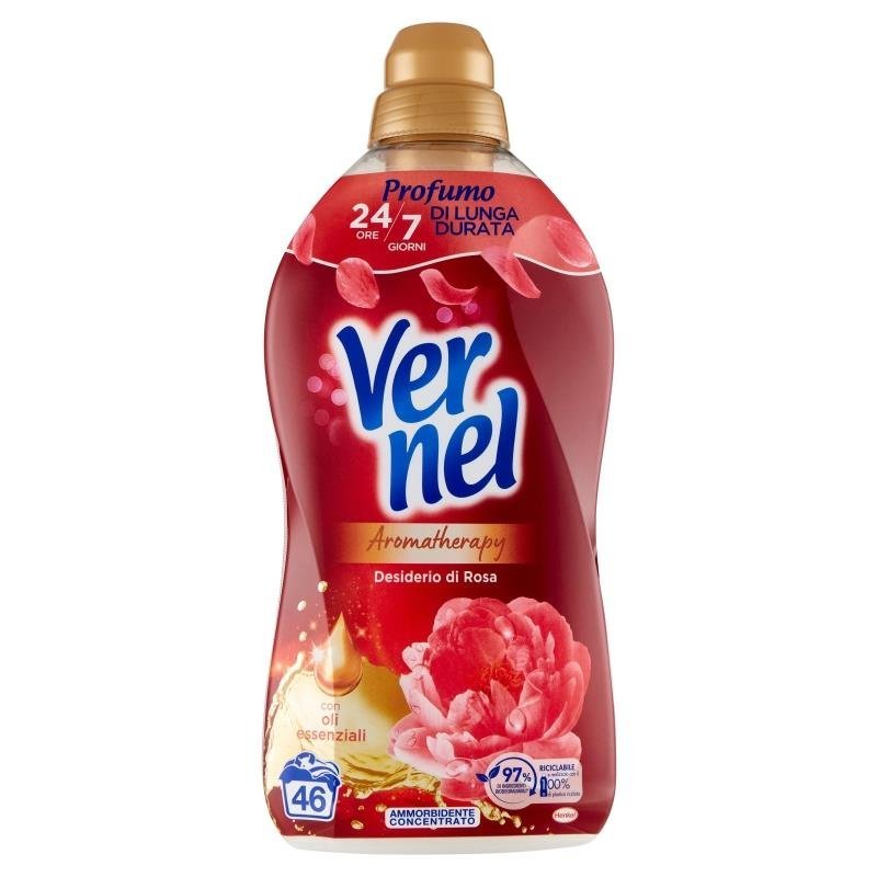 Vernel Aromatherapy Rose minkštiklis, 1150 ml, 46 skalbimų