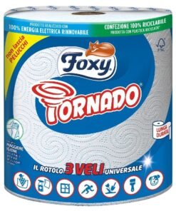 Foxy Tornado popieriniai rankšluosčiai, 1 rulonas, 250 lapelių