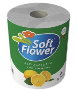 Soft Flower Lemon virtuviniai rankšluosčiai, 1 rulonas, 50 m