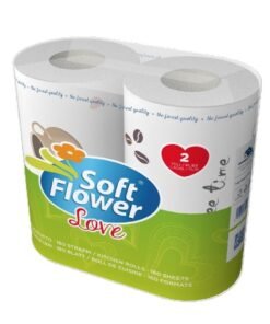 Soft Flower Love virtuviniai rankšluosčiai, 2 rulonai, 160 lapelių