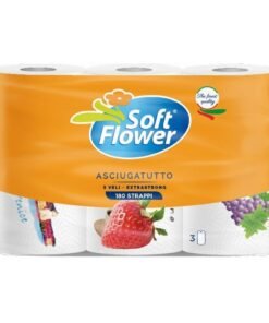 Soft Flower virtuviniai rankšluosčiai, 3 rulonai, 180 lapelių