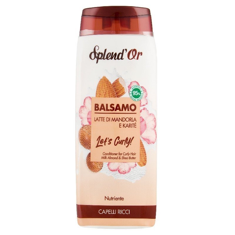 Splend'Or Let's Curly plaukų balzamas su migdolų pienu ir taukmedžio sviestu, 300 ml