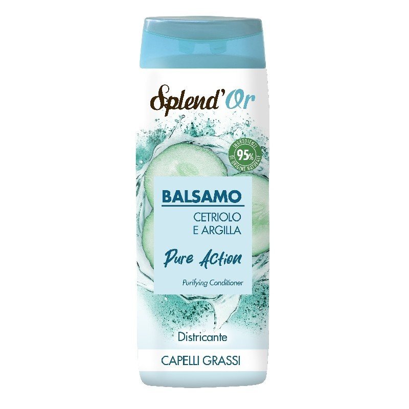 Splend'Or Pure Action plaukų balzamas su agurkais ir moliu, 300 ml
