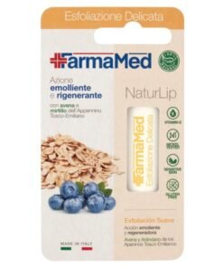 FarmaMed NaturLip švelniai šveičiamasis lūpų balzamas su avižomis ir mėlynėmis