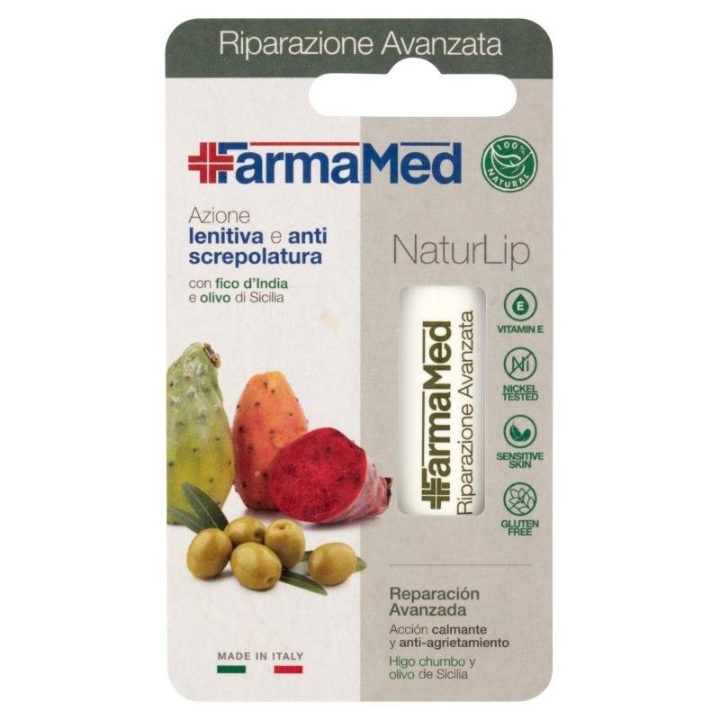 FarmaMed NaturLip atkuriamasis lūpų balzamas su opuncijų ir alyvuogių ekstraktais