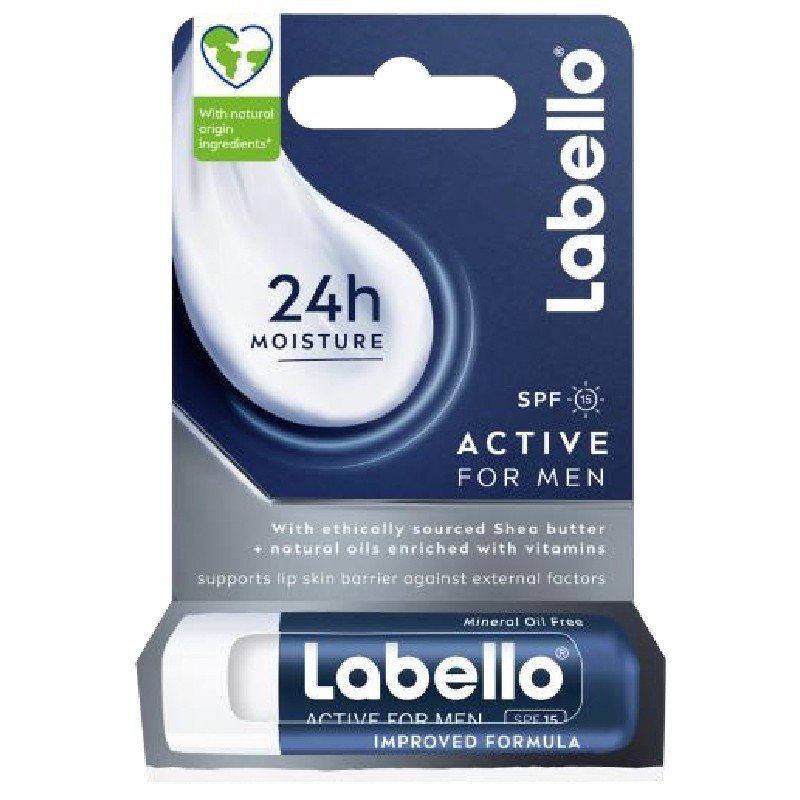 Labello (Nivea) Active For Men lūpų balzamas SPF15