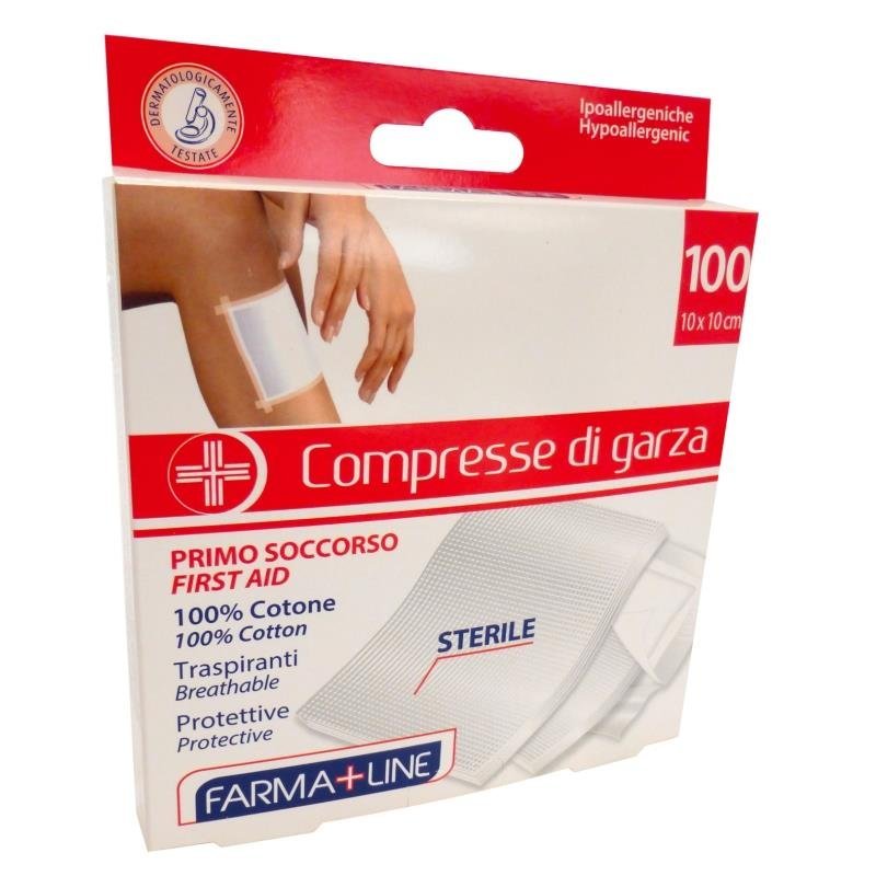 Farmaline sterilios marlės servetėlės 10 × 10 cm, 100 vnt.