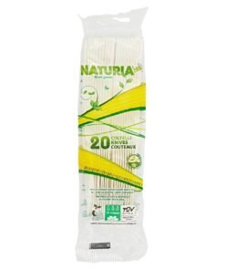 Naturia Bio biologiškai skaidomi plastikiniai peiliai, 20 vnt