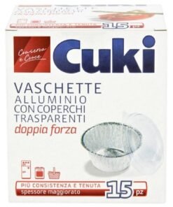 Cuki aliuminio formelės desertams su dangčiais T21, 15 vnt.