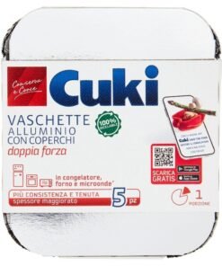 Cuki aliuminio indai 1 porcijos su dangčiais R31, 5 vnt.
