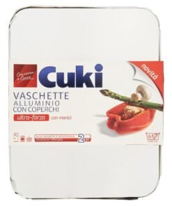 Cuki aliuminio indai 6 porcijų su dangčiais, 2 vnt.
