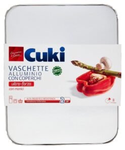 Cuki aliuminio indai 8 porcijų su dangčiais, 2 vnt.