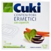 Cuki hermetiški plastikiniai maisto indai su dangčiais, 3 vnt. (kvadratiniai / stačiakampiai)