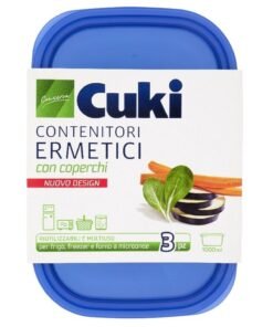 Alternative view of Cuki hermetiški plastikiniai maisto indai su dangčiais, 3 vnt. (kvadratiniai / stačiakampiai)