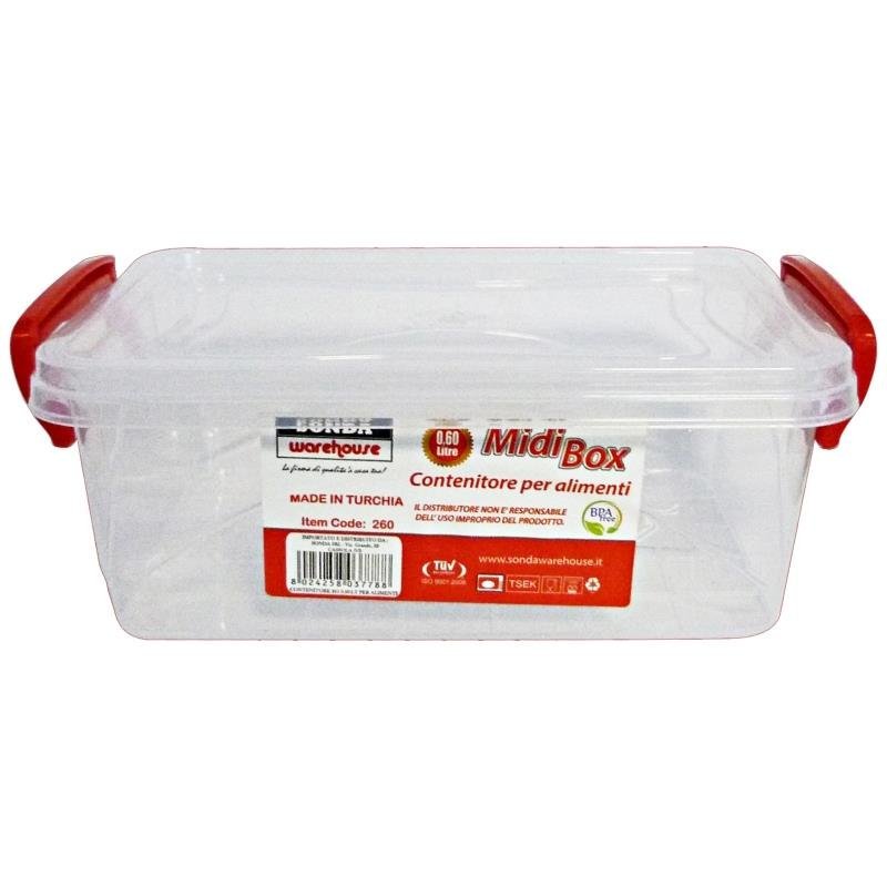 Plastikinis maisto indas su dangčiu, 1 vnt.