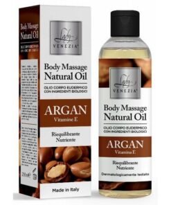 Lady Venezia natūralus masažo aliejus su arganų aliejumi ir vitaminu E, 250 ml