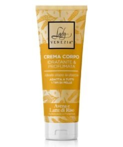 Lady Venezia drėkinamasis ir kvapnus kūno kremas su avižomis ir ryžių pienu, 200 ml