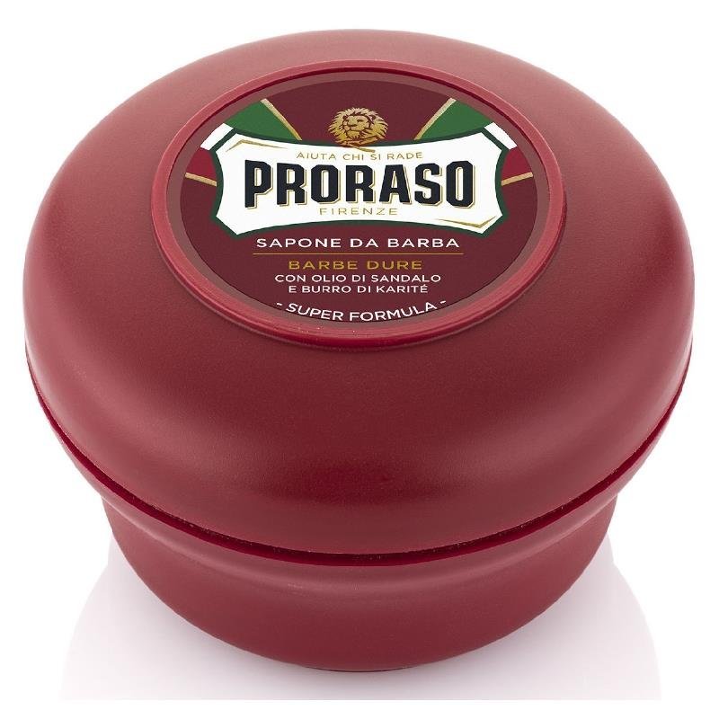 Proraso Red skutimosi muilas su sandalmedžio aliejumi ir taukmedžio sviestu, 150 ml