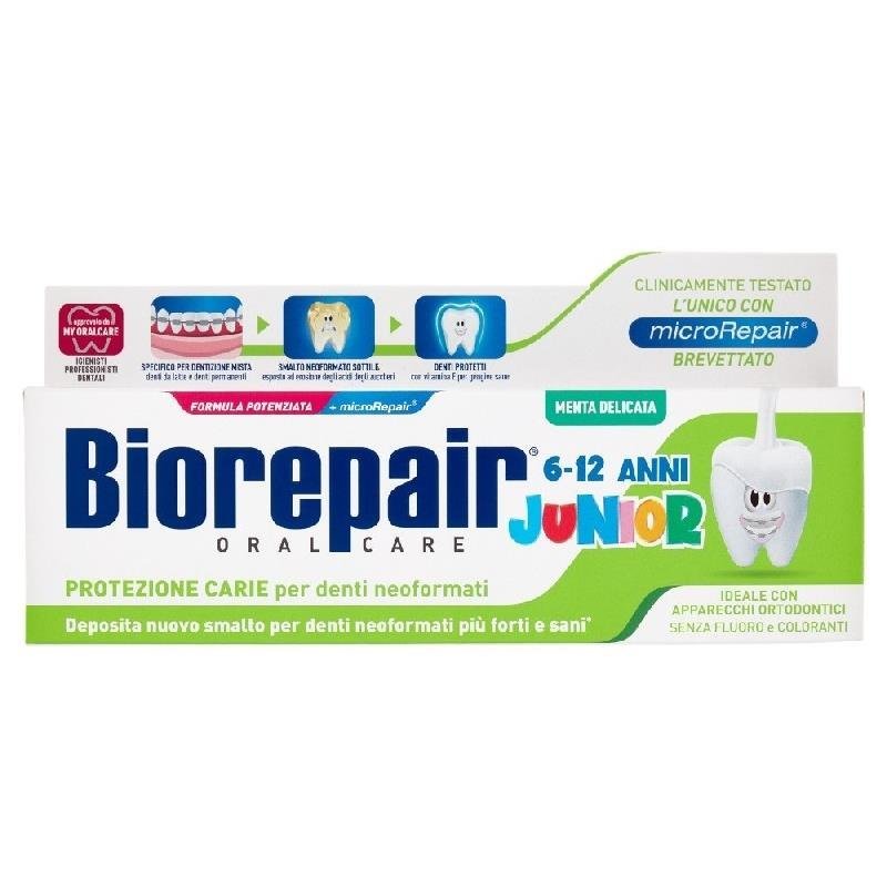 Biorepair Junior dantų pasta vaikams 6–12 metų, 75 ml