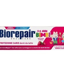 Biorepair Kids Strawberry dantų pasta vaikams 0–6 metų, 50 ml