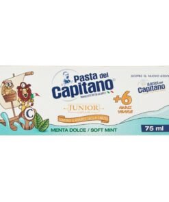 Pasta del Capitano Junior švelnios mėtų skonio dantų pasta vaikams
