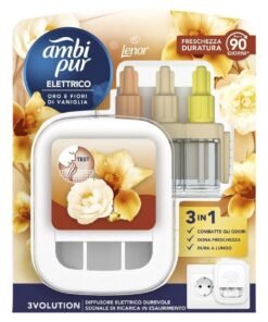 Ambi Pur 3Volution Gold & Vanilla Flowers elektrinis difuzorius su papildymu