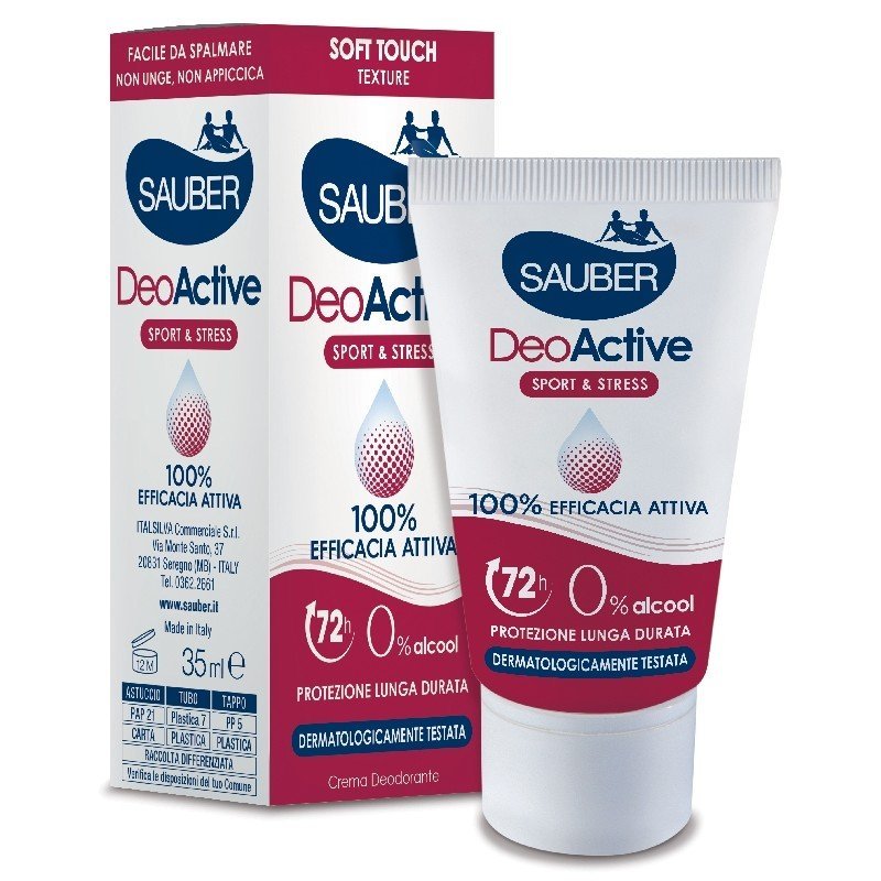 Sauber DeoActive Sport & Stress dezodorantas kremas, 35 ml