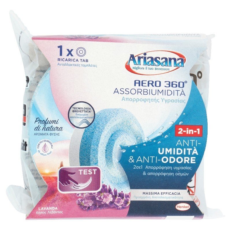 Ariasana Aero 360° drėgmės surinkėjo tabletė, 450 g (levandų kvapo)