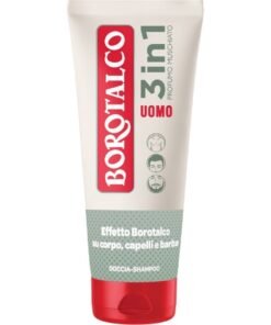 Borotalco Uomo Musky 3in1 dušo želė ir šampūnas vyrams, 200 ml