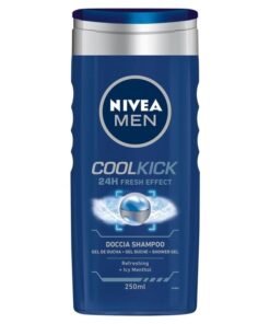 Nivea Men Cool Kick 24H Fresh Effect dušo želė ir šampūnas vyrams, 250 ml