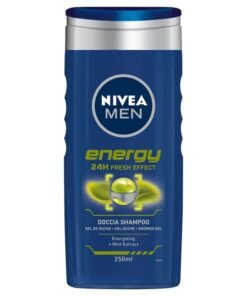 Nivea Men Energy 24H Fresh Effect dušo želė ir šampūnas vyrams, 250 ml