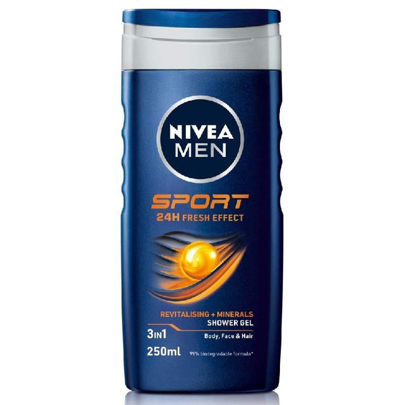 Nivea Men Sport 3in1 dušo želė vyrams, 250 ml