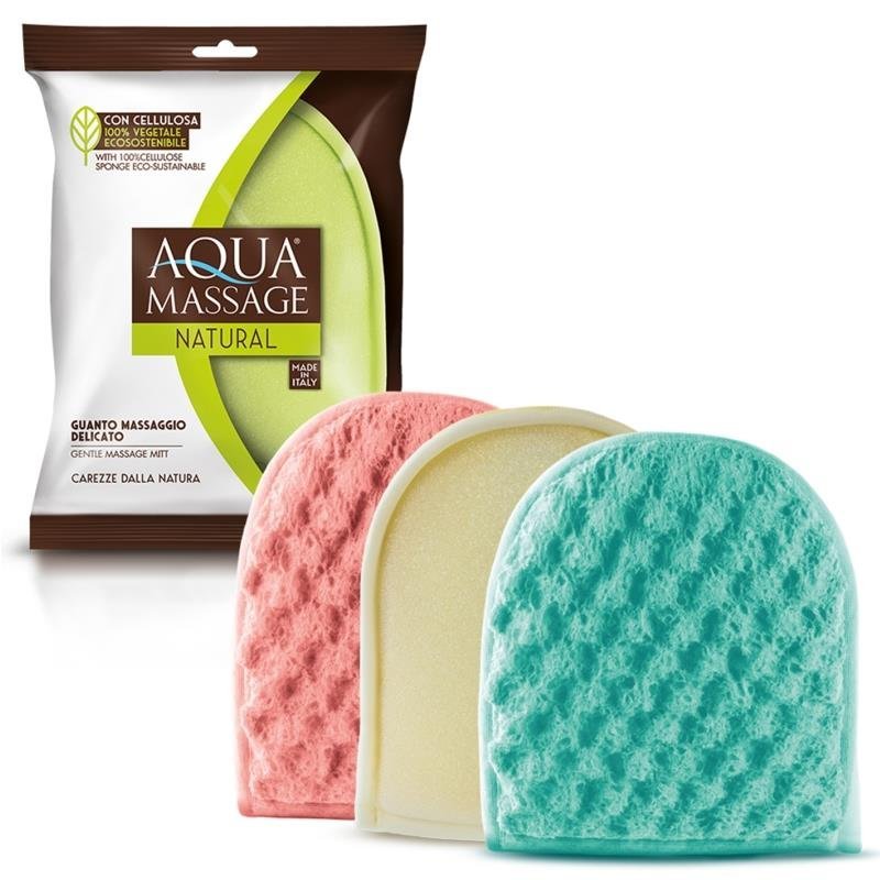 Aqua Massage Natural masažinė prausimosi pirštinė, 1 vnt.
