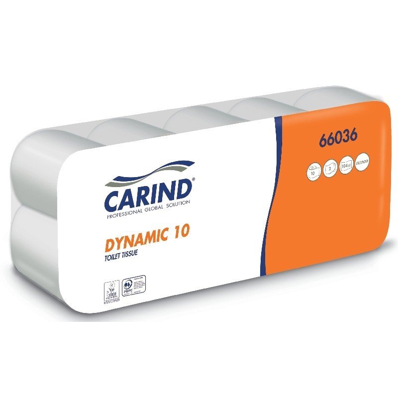 Carind Dynamic 10 tualetinis popierius, 10 rulonų