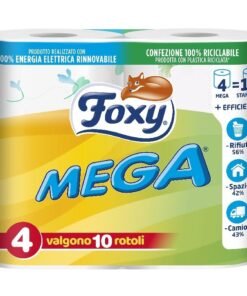 Foxy Mega tualetinis popierius, 2 sluoksnių, 4 rulonai