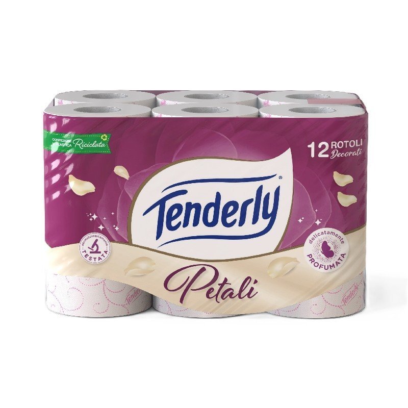 Tenderly Petali tualetinis popierius, 12 rulonų, 2 sluoksnių