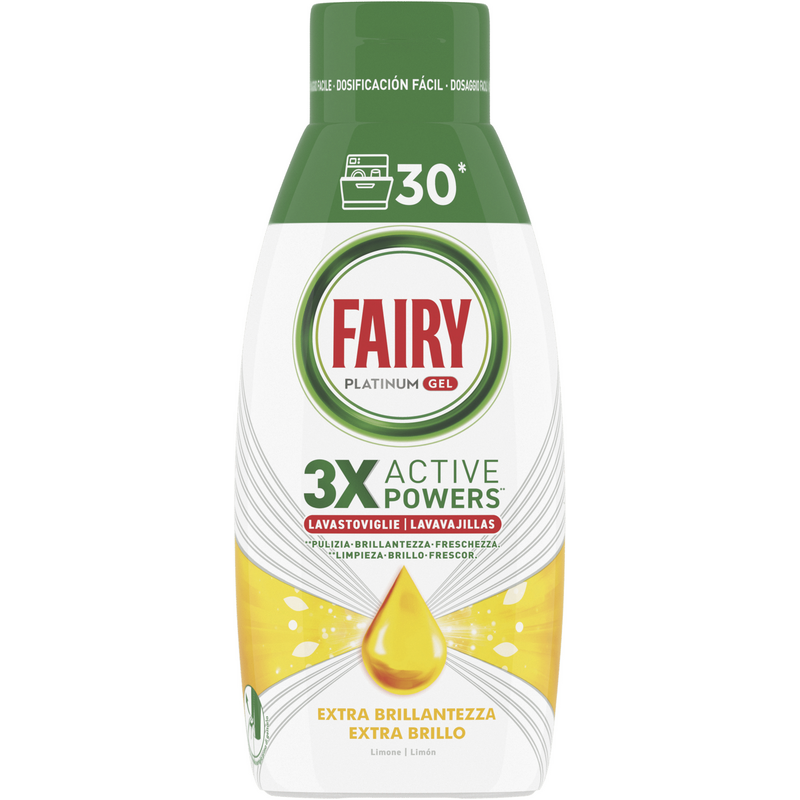 Indaplovės gelis Fairy Platinum Gel citrinų aromato, 600 ml (30 plovimų)