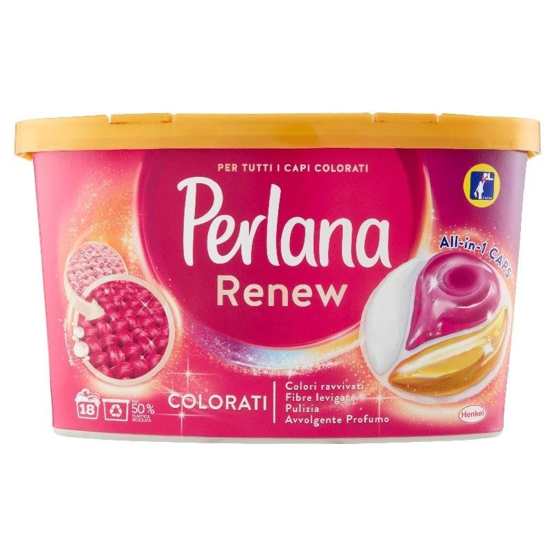 Perlana Renew Colorati skalbimo kapsulės, 18 vnt.
