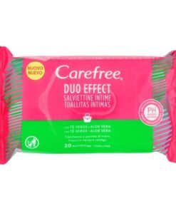 Carefree Duo Effect intymios servetėlės su alaviju ir žaliosios arbatos ekstraktu, 20 vnt.