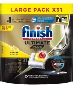 Finish Powerball Ultimate Plus indaplovių kapsulės Lemon, 31 vnt.
