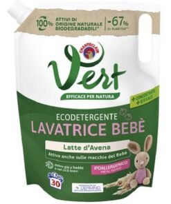Chanteclair Vert Lavatrice Bebè „Latte d’Avena“ ekologiškas skystas skalbiklis kūdikių drabužiams, 1200 ml, 30 skalbimų