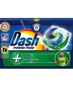 Skalbimo kapsulės Dash Power Ecodosi Anti-Odor, 19 vnt.