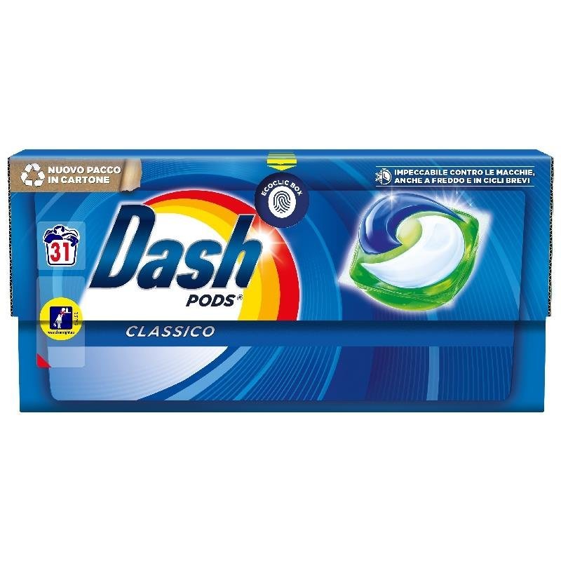Skalbimo kapsulės Dash Classic Ecodosi, 31 vnt.