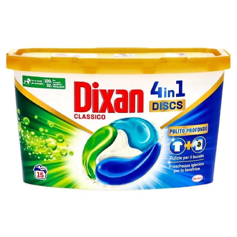 Dixan 4in1 Discs Classico kapsulės skalbimui, 15 vnt.