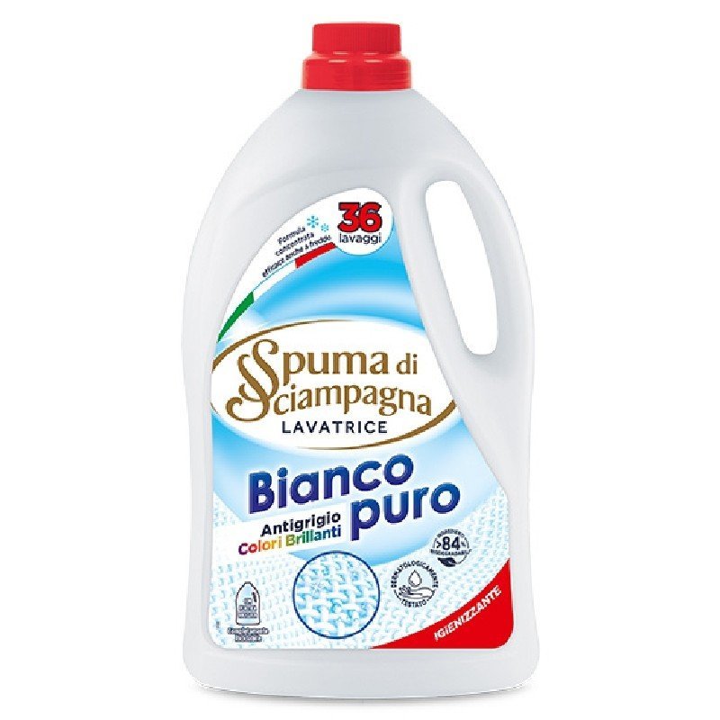 Spuma di Sciampagna skalbimo skystis baltiems audiniams Bianco Puro, 36 skalbimai