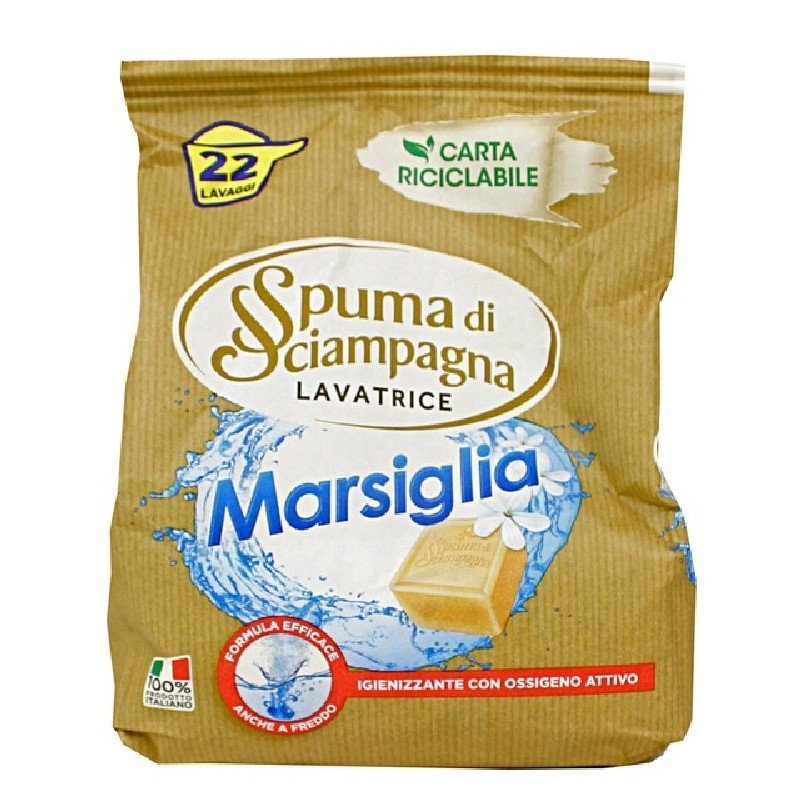 Spuma di Sciampagna skalbimo milteliai Marsiglia, 22 skalbimai