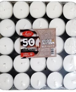 Liabel arbatinės žvakės baltos, 50 vnt., 4 val. degimo