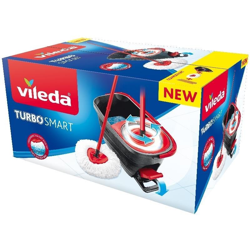 Vileda Turbo Smart grindų valymo sistema (mopas + kibiras su išgręžimo mechanizmu)