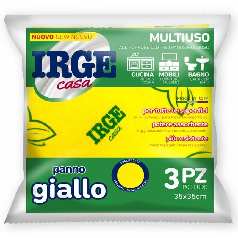 IRGE Casa geltonos universalios šluostės, 3 vnt., 35 × 35 cm